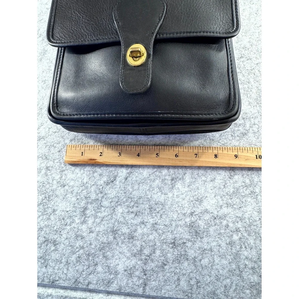 Vintage Coach Willis Top Handle cross Bag Women's Black Leather Inner Pockets